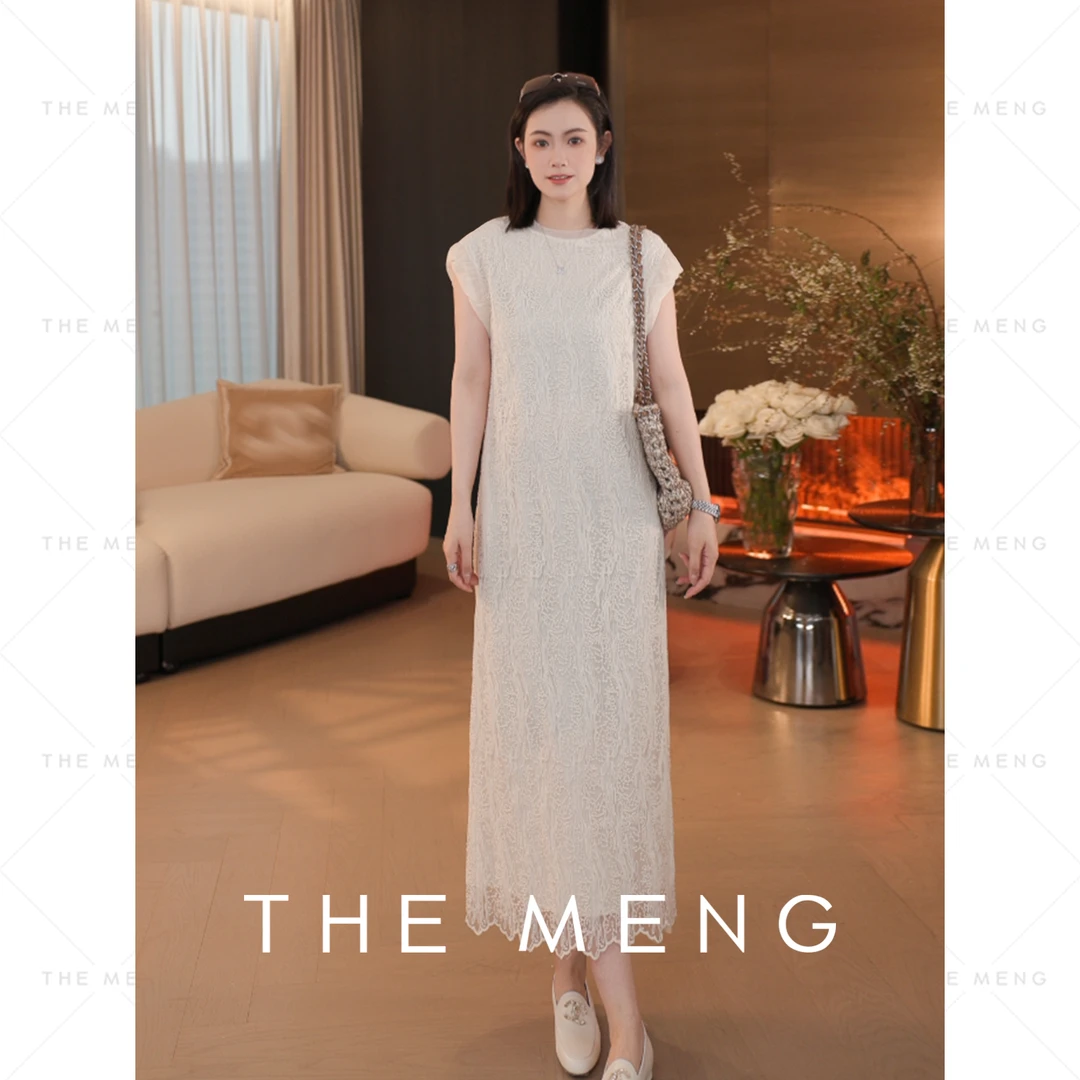 THE MENG【蕾丝美学】优雅蕾丝简约通勤百搭无袖连衣裙#M251G0083