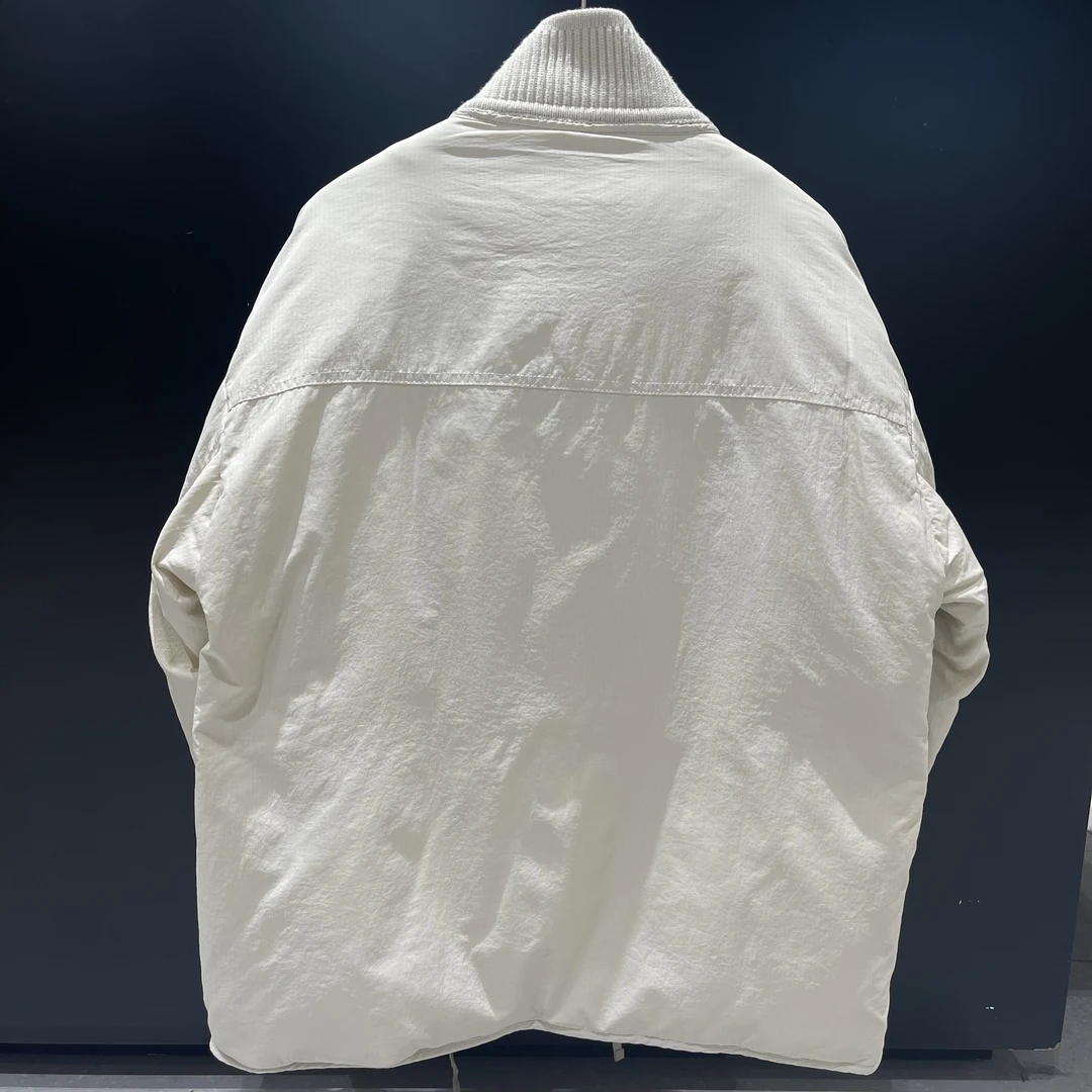 韩版假两件派克服白色时尚休闲