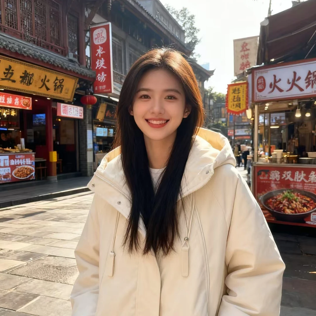 明2585冬季新款棉服女小个子时尚休闲棉衣减龄连帽加厚派克服外套