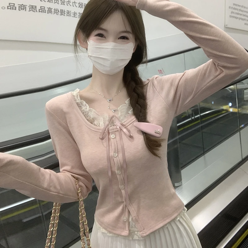 大码女装胖mm秋季新款显瘦修身针织衫设计感纯欲风长袖上衣