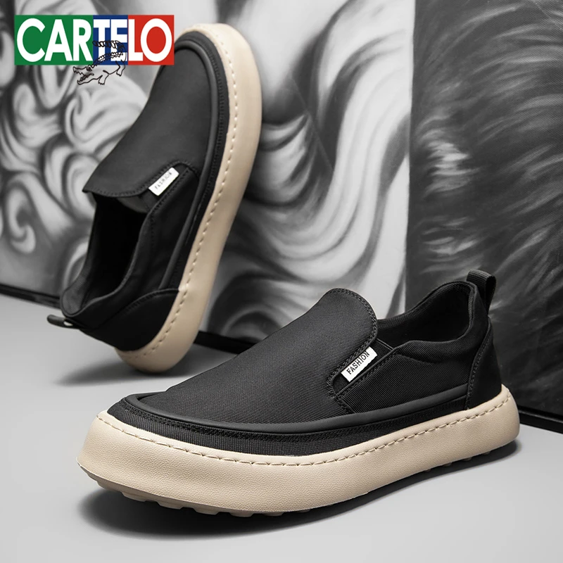 卡帝乐鳄鱼男鞋2025新款男士休闲鞋一脚蹬北京布鞋软底透气乐福鞋