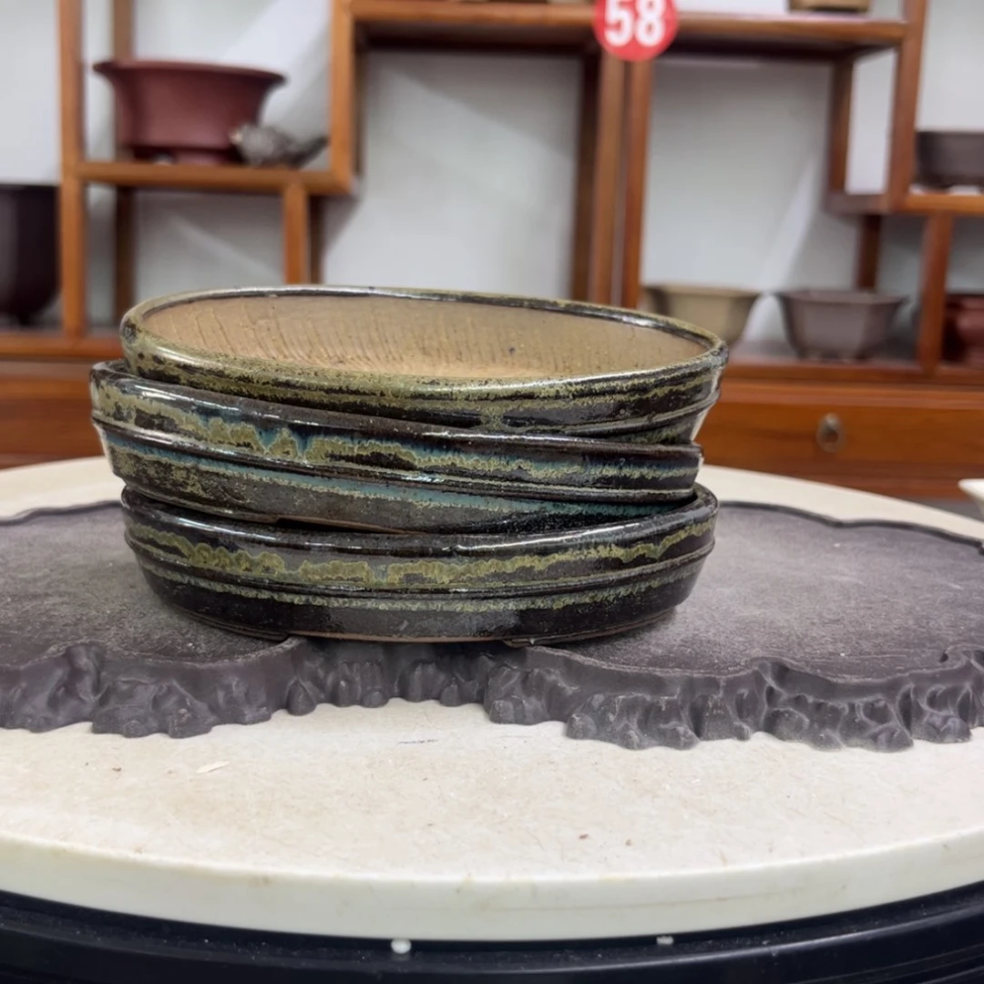 紫砂花盆H***浪瑕疵火烈走形3-15-12-3。。