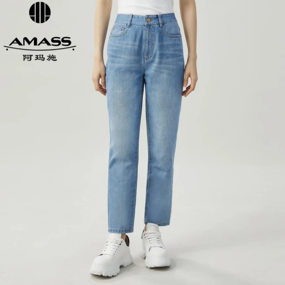 AMASS阿玛施新款时尚休闲水洗牛仔裤5100466