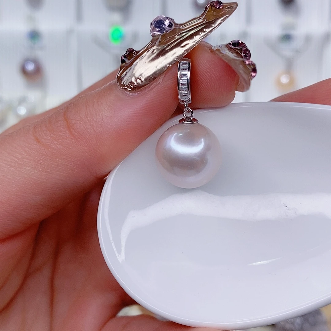 吊坠(赠链)淡水珍珠银S925镶嵌13➕