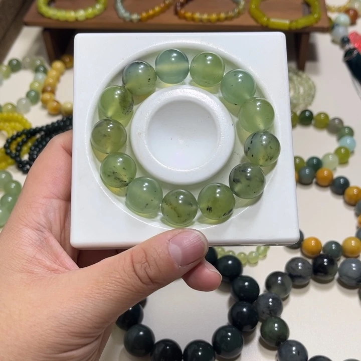 蛇纹石玉未镶嵌手链卡16