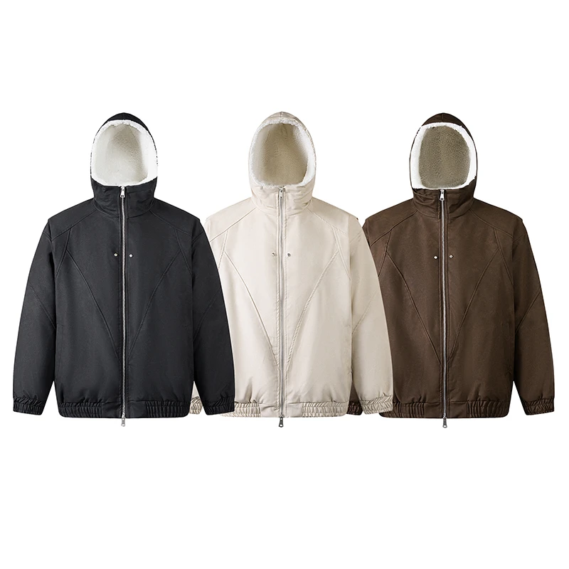 S123冬季新款座山雕连帽皮棉服加厚保暖夹克男女宽松百搭外套069