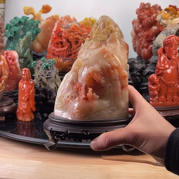 寿山石香山雅聚摆件