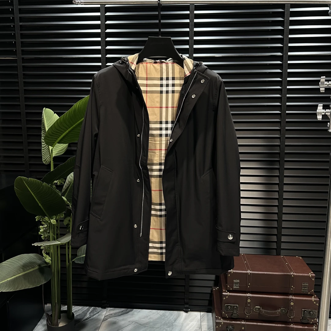25专柜方向高奢款商务休闲格子内里男款秋冬加棉休闲外套