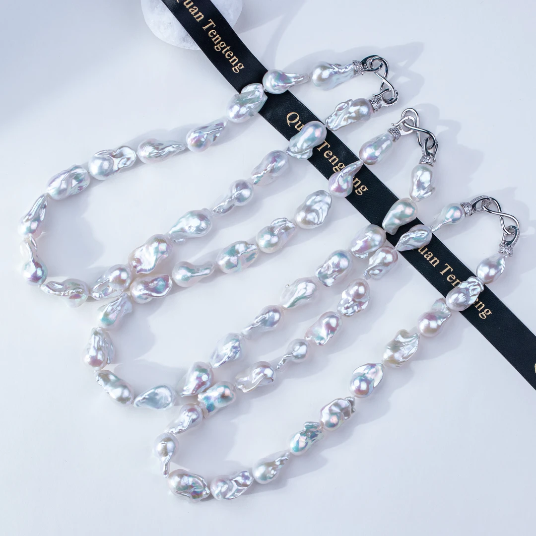 【泉腾腾】淡水珍珠合金巴洛克项链 12-15mm 时尚百搭 多样性发一