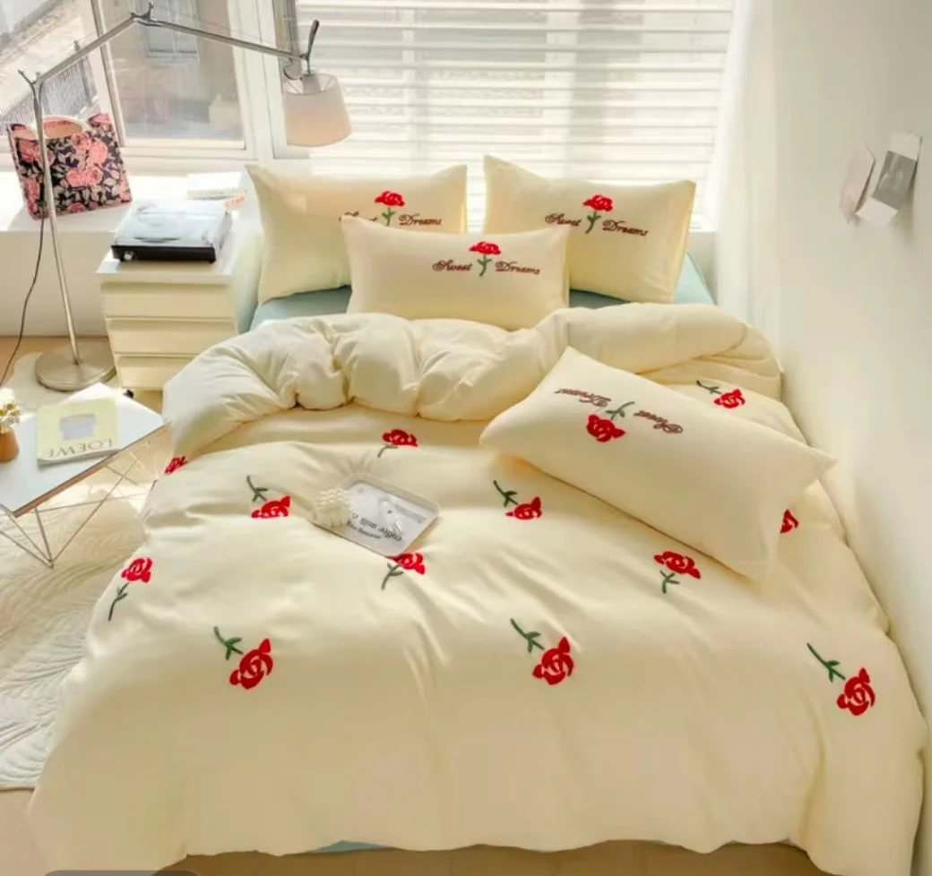 毛巾绣四件套可爱大气孤品处理介意勿拍非纯棉全棉