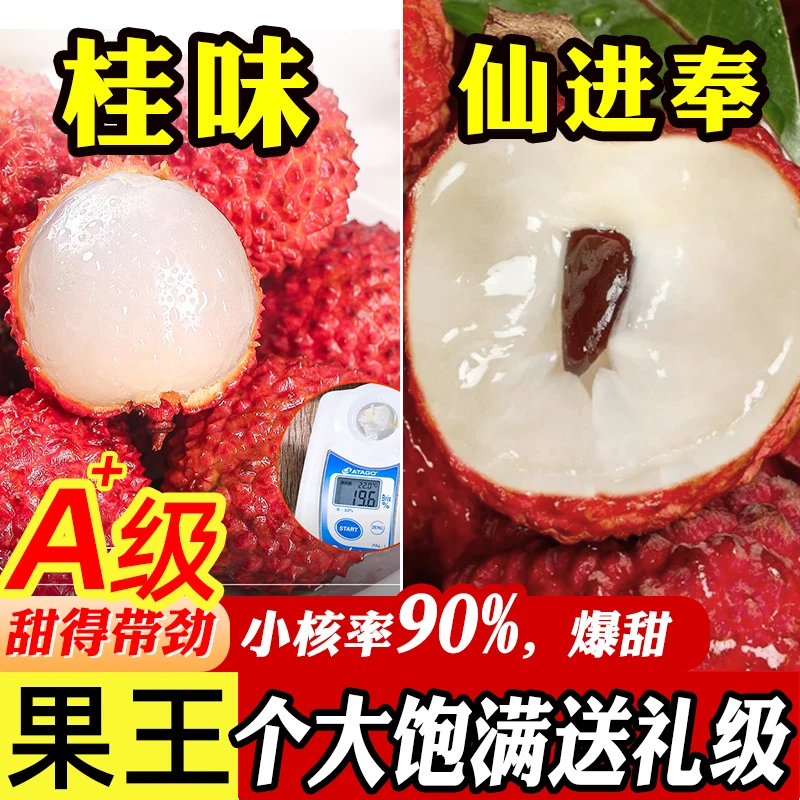 【5斤净果】仙进奉正宗增城荔枝新现摘[老树精选果]京东冷链