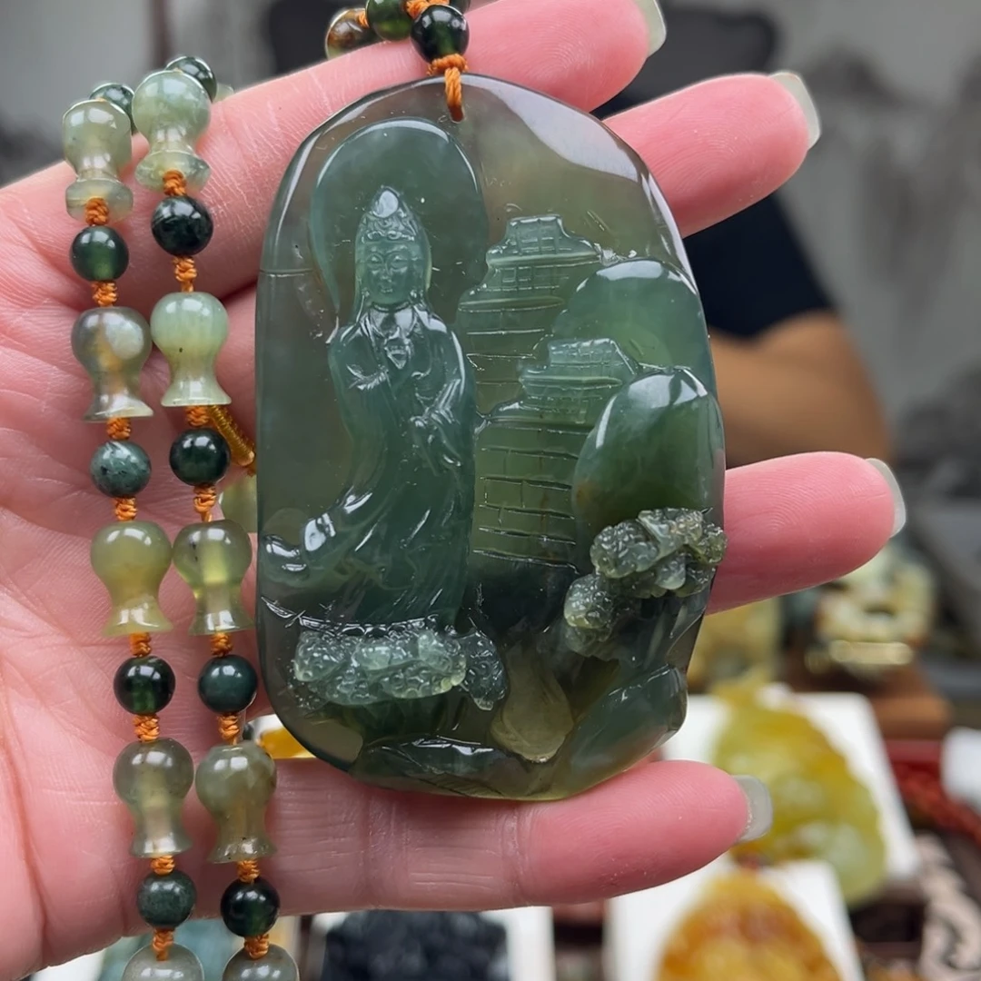 岫玉未镶嵌挂件挂件