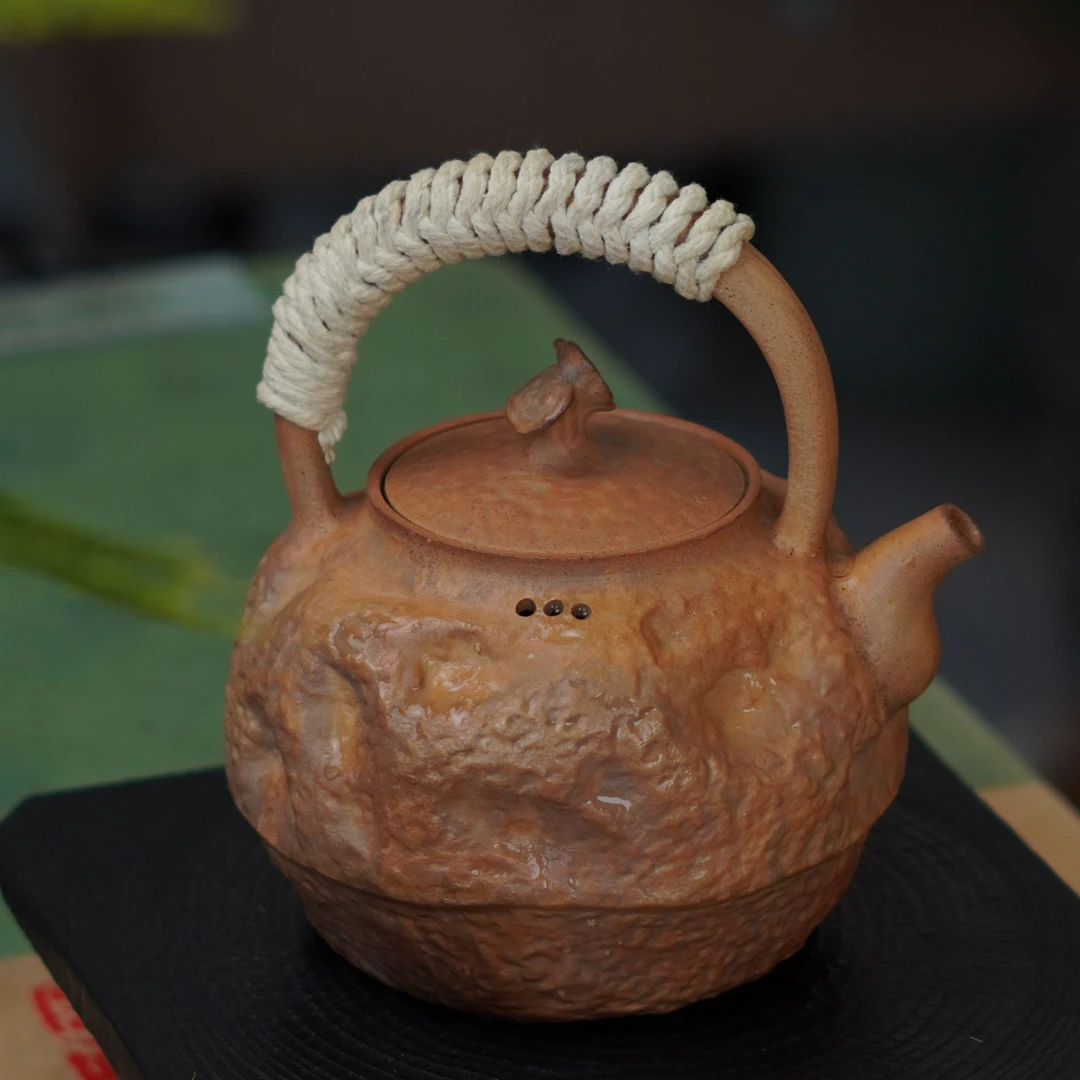 原矿陶泥石头纹提梁壶煮茶煮水壶