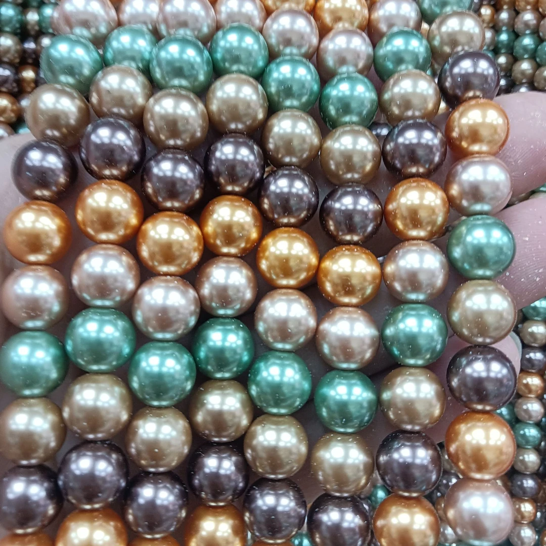 手工串配件仿珍珠米白纯穿孔珍珠饰品材料服装辅料珍珠饰品 配件