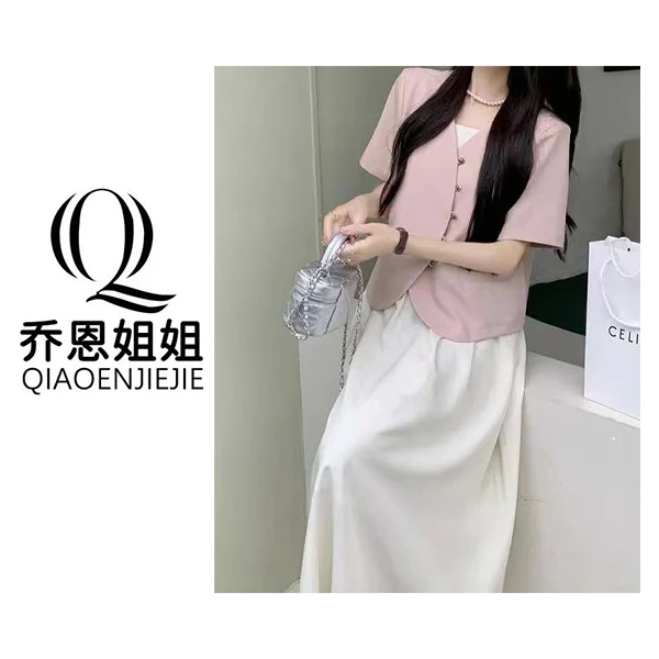 短袖西装套装女高级感夏季2025新款盐系穿搭小香风两件套