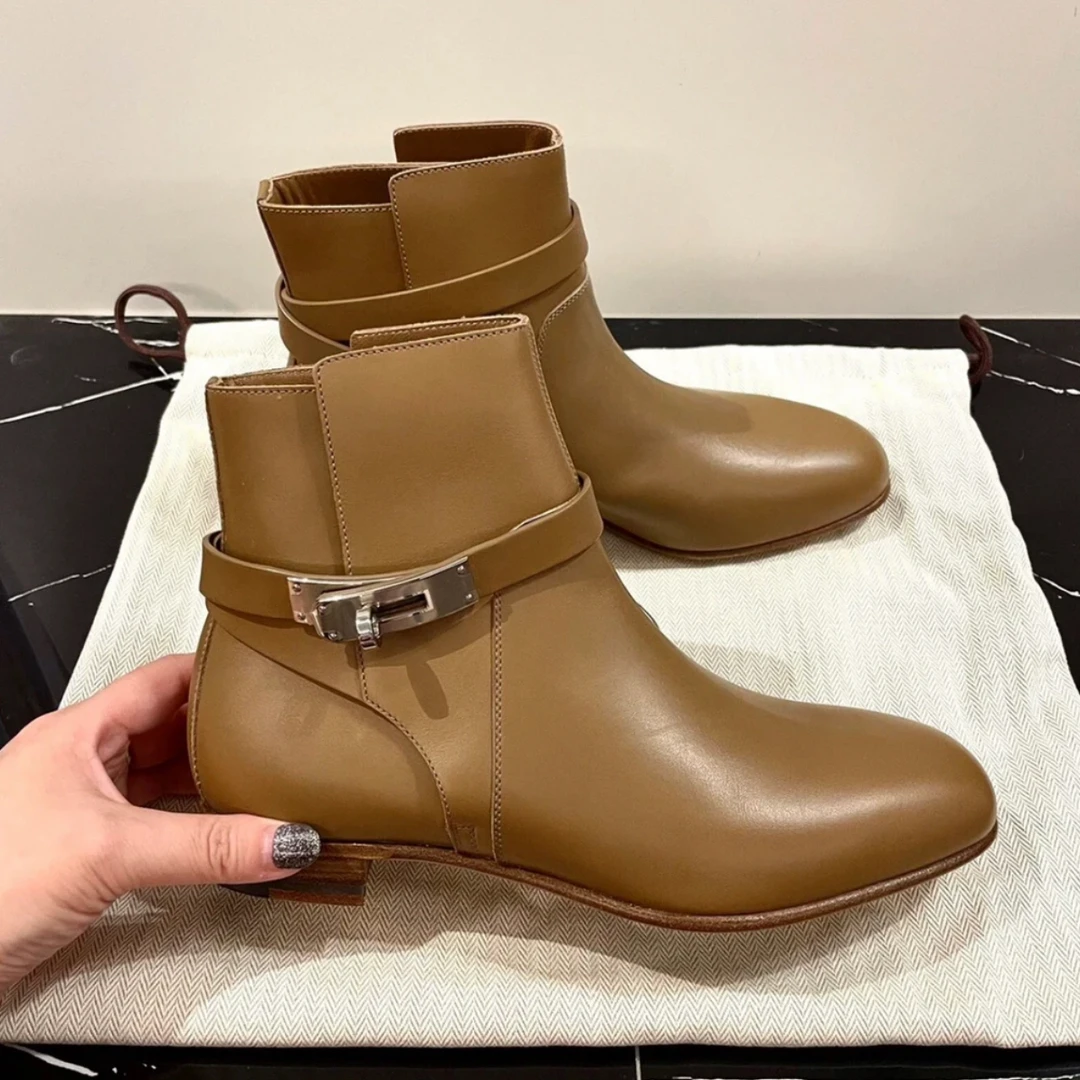 未使用 Hermes/爱马仕 米棕色Neo短靴36