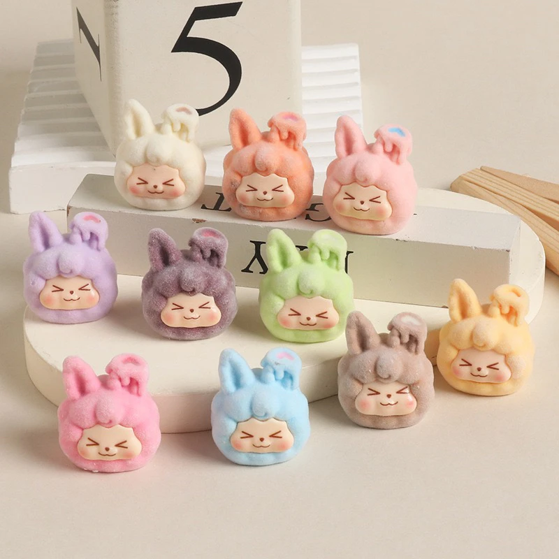 【直播拆】双许愿实色/植绒KK兔diy创意树脂车载摆件网红可爱少女心