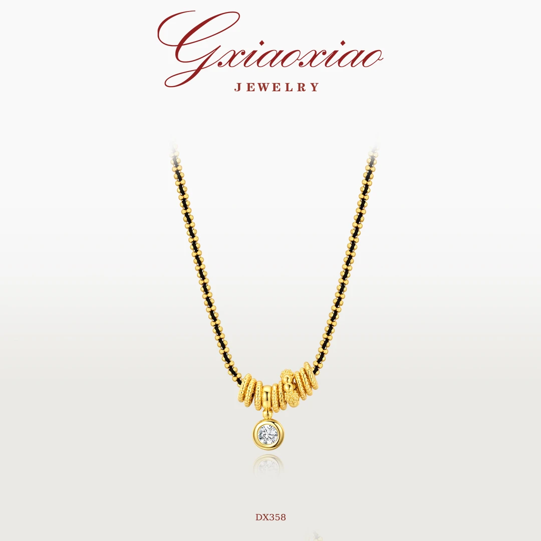 G XIAOXIAO 中式气质高级轻奢复古百搭黑色泡泡 DX358新年礼物