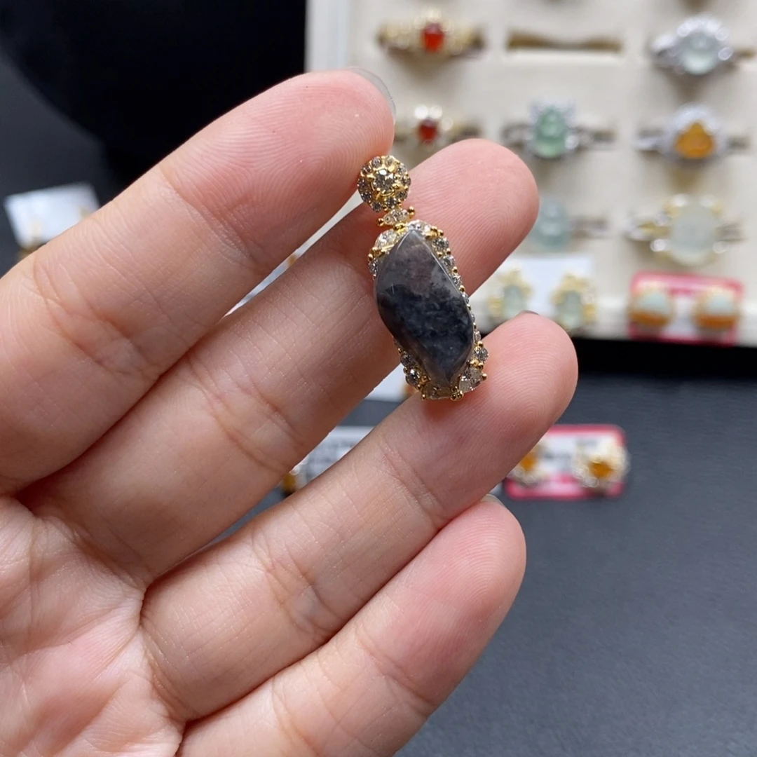 翡翠银S925镶嵌戒指