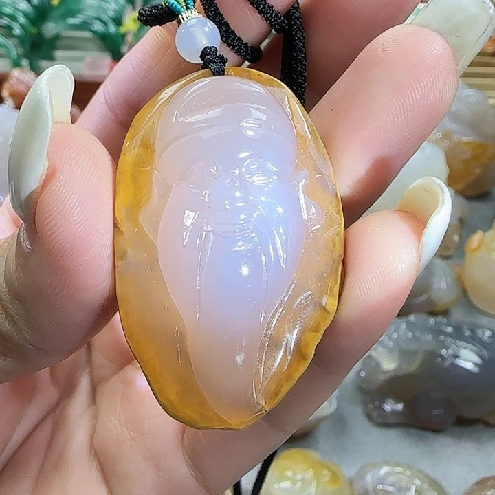 玛瑙/玉髓合金吊坠