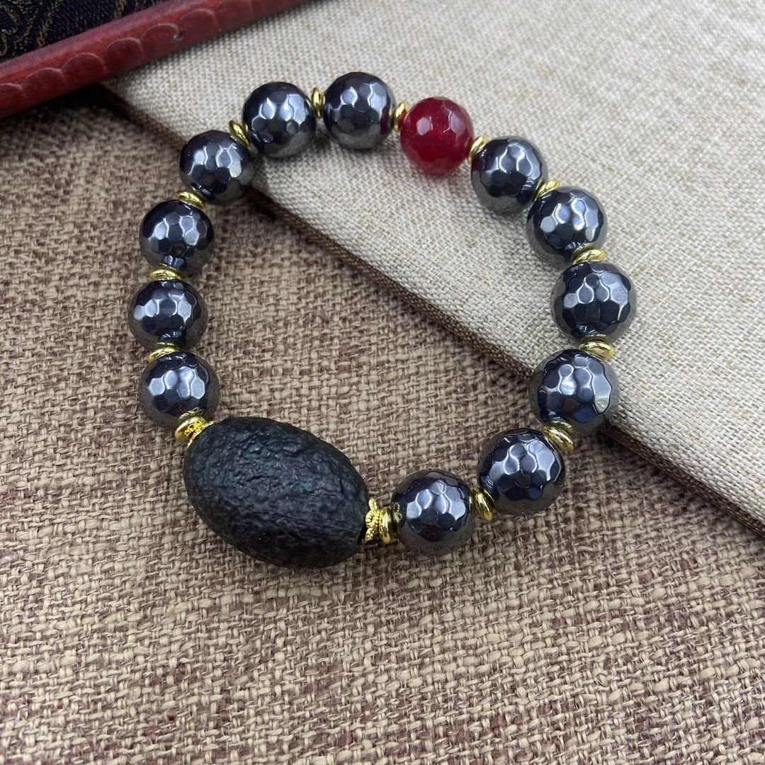 非金属珐琅手链 6017  精美黑色切割珠珠手链