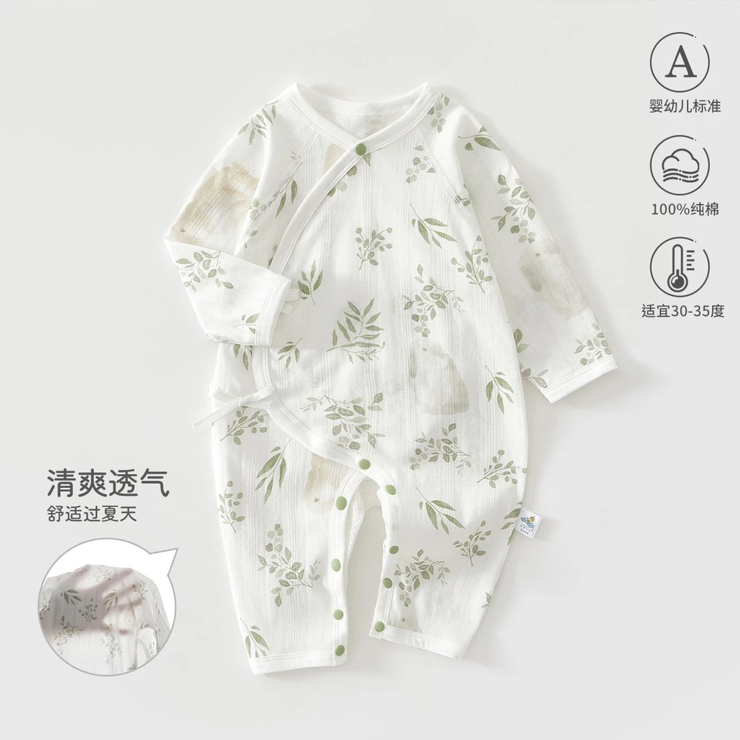 新生儿夏季连体衣爬服婴儿夏款A类纯棉宝宝哈衣爬服宝宝连体衣LQ