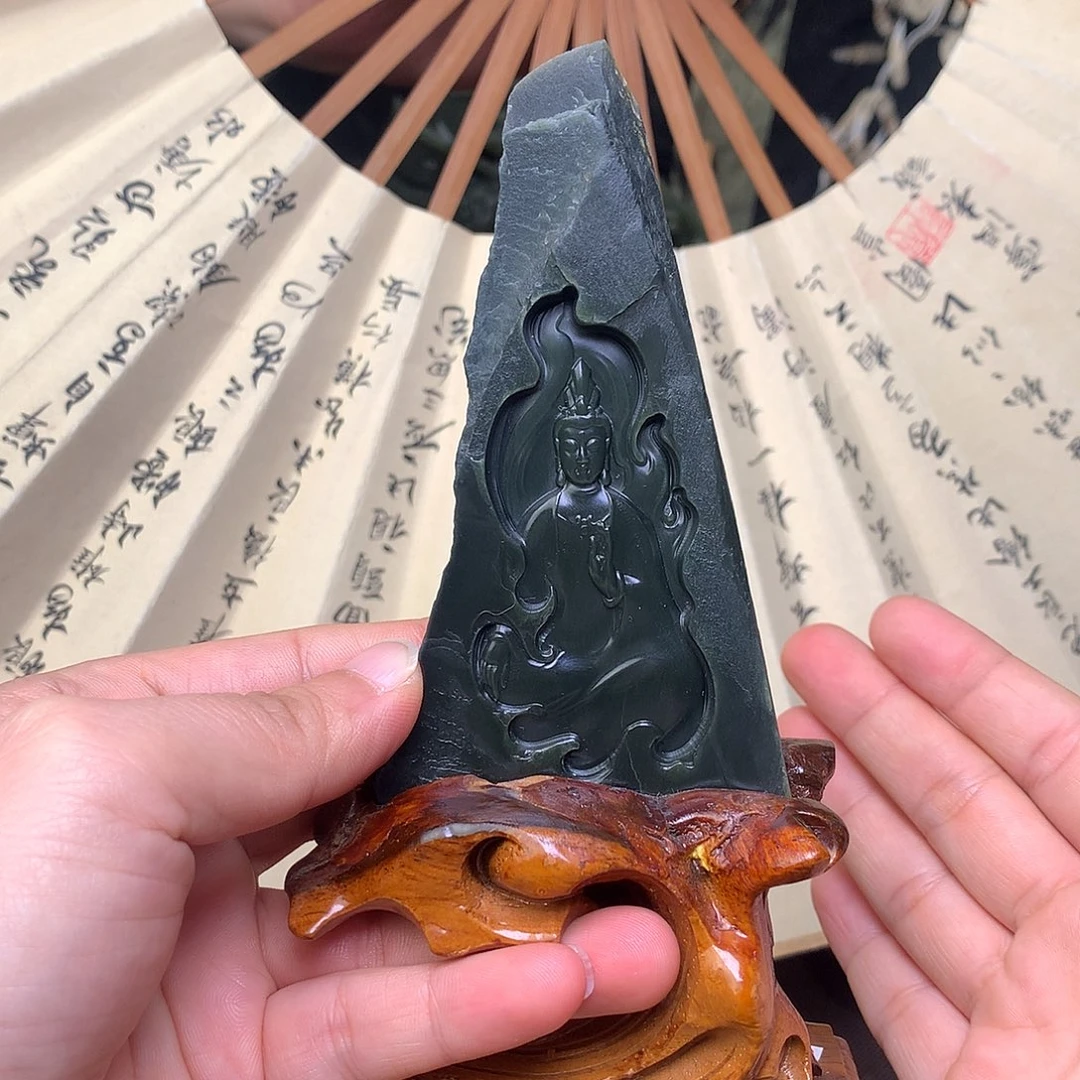 和田玉未镶嵌摆件