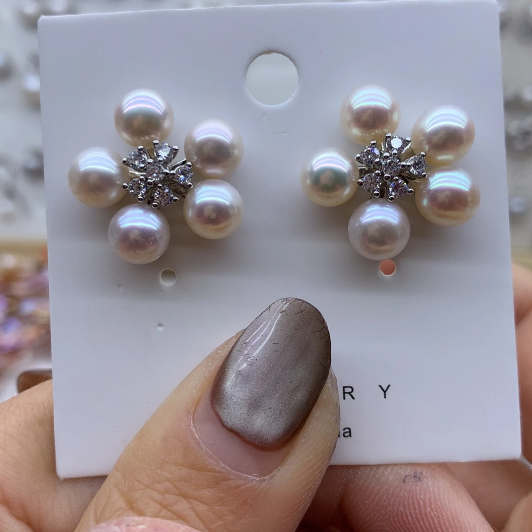 淡水珍珠耳饰合金