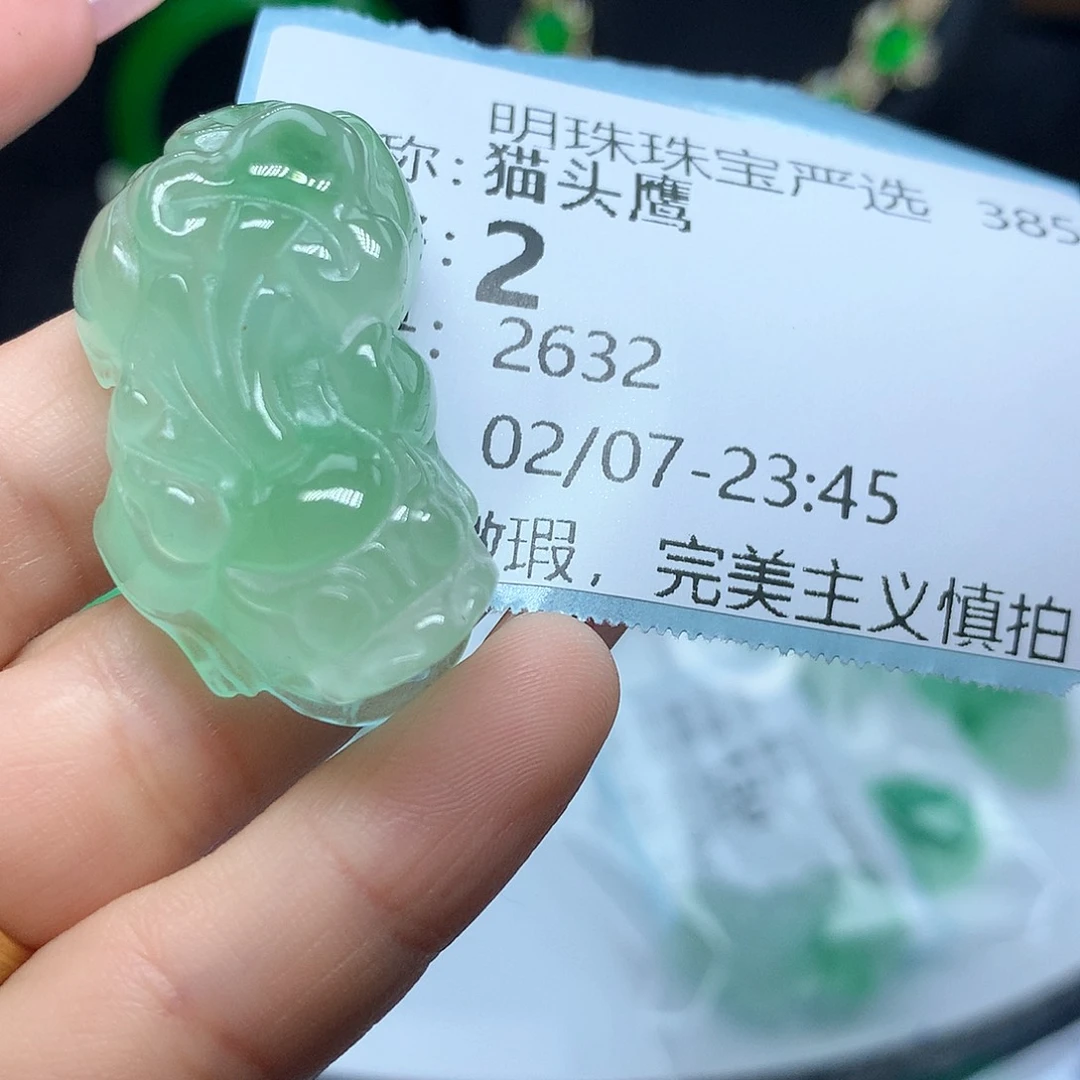 翡翠吊坠(赠链)未镶嵌猫*鹰