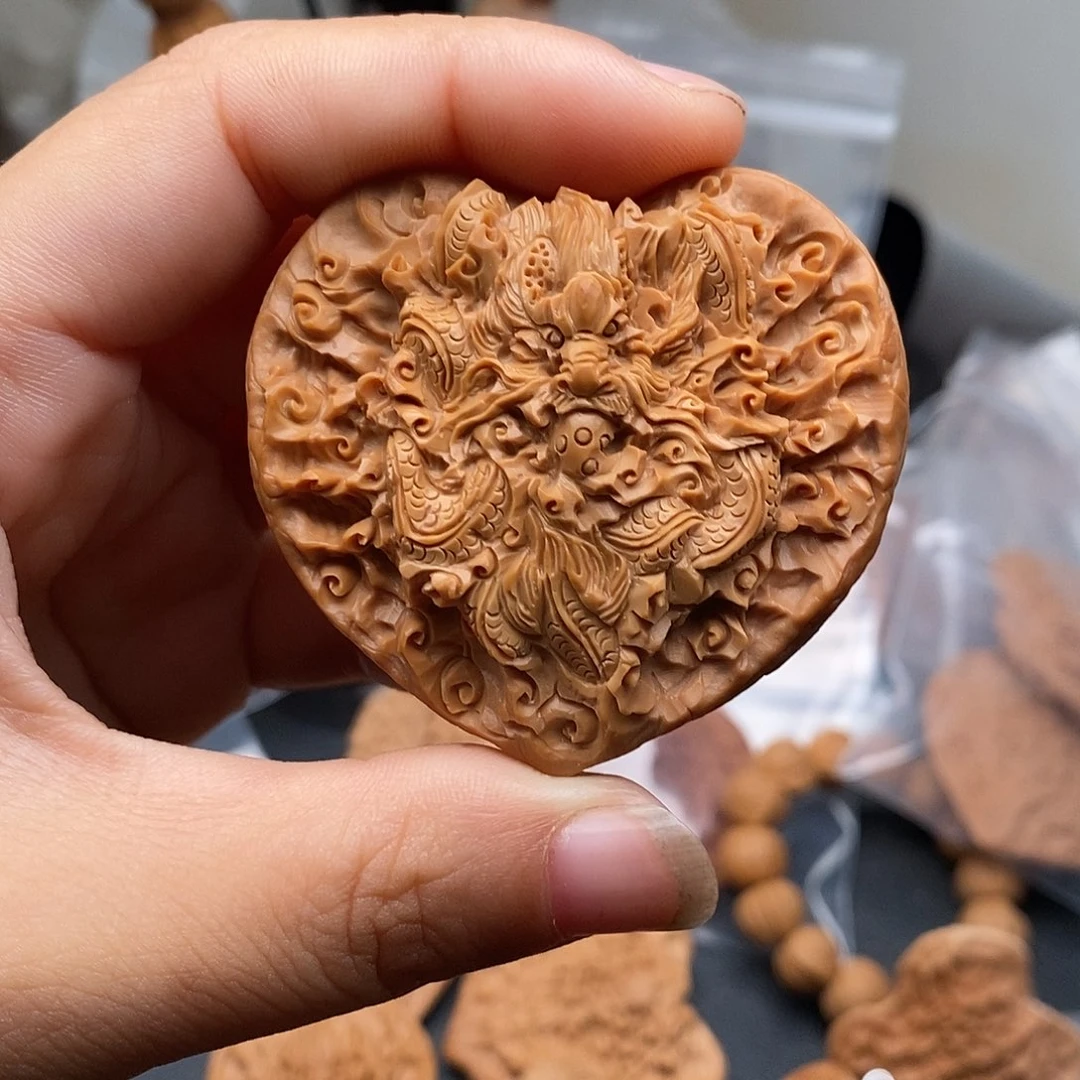 吊坠文玩核桃雕刻双龙
