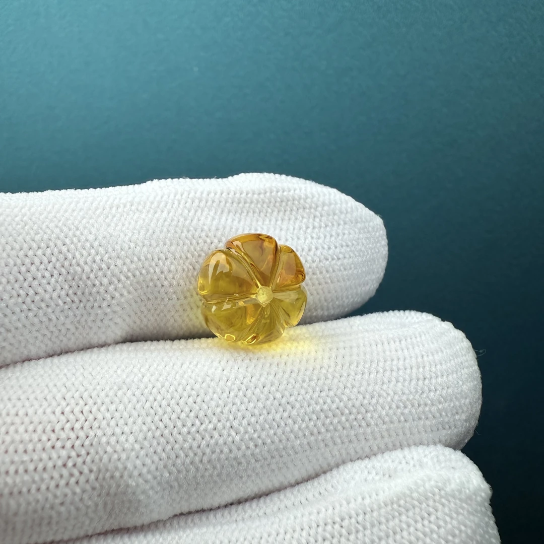 K3187天然原矿蜜蜡瓜珠12.5*8.2mm支持复检假一罚十