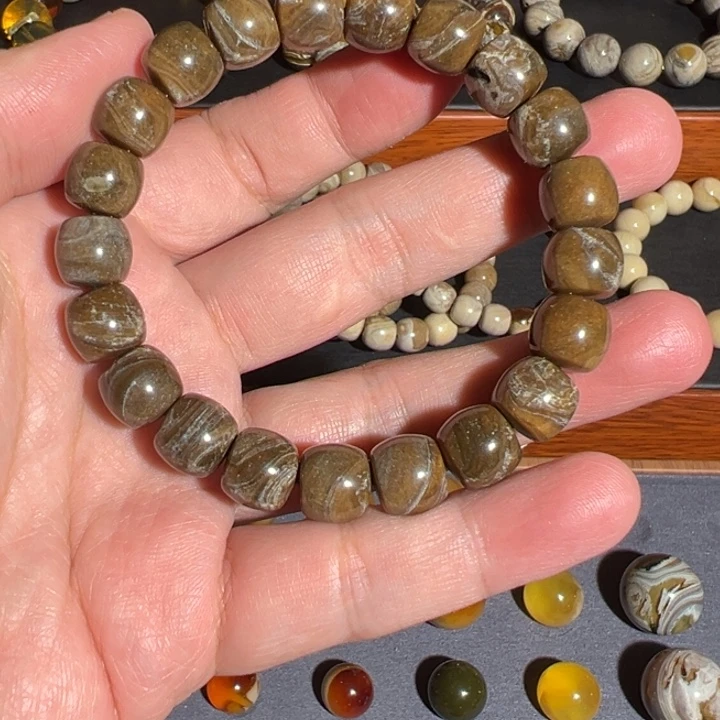 琥珀未镶嵌手链青花老型手串