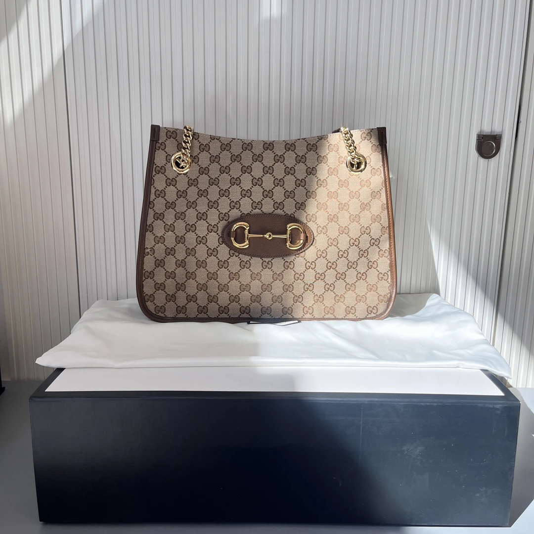 99新 GUCCI/古驰 琅迪 GUCCI古驰 Horsebit 1955 托特包 闲置