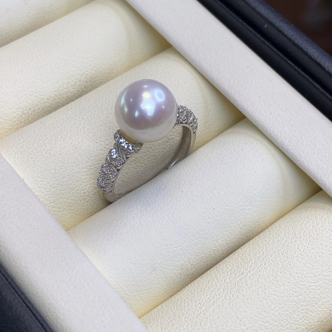淡水珍珠戒指银S925镶嵌特价