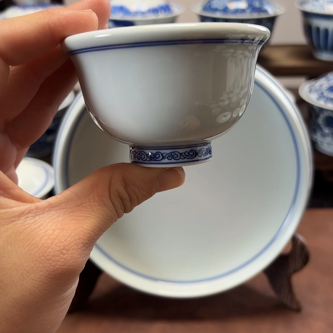 景德镇纯手工白胎小压手杯