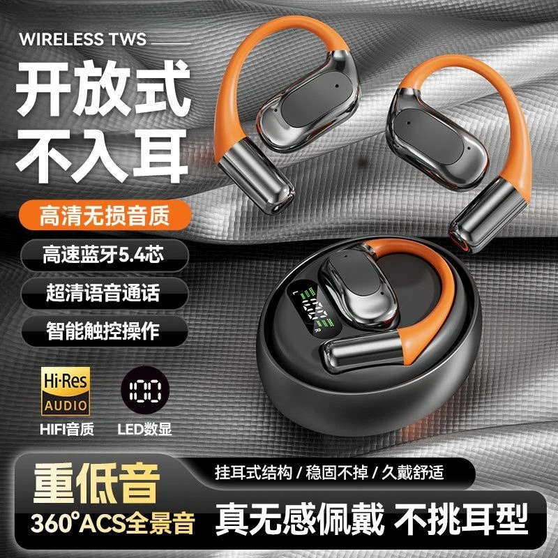 全景无线蓝牙耳机2025新款开放式高颜值运动高音质环绕音挂耳式