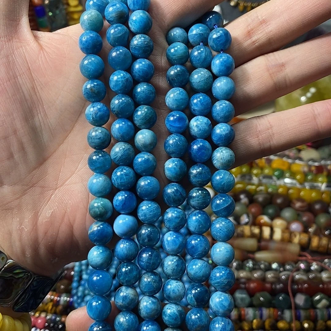 石英质玉未镶嵌，高品蓝磷辉10mm，