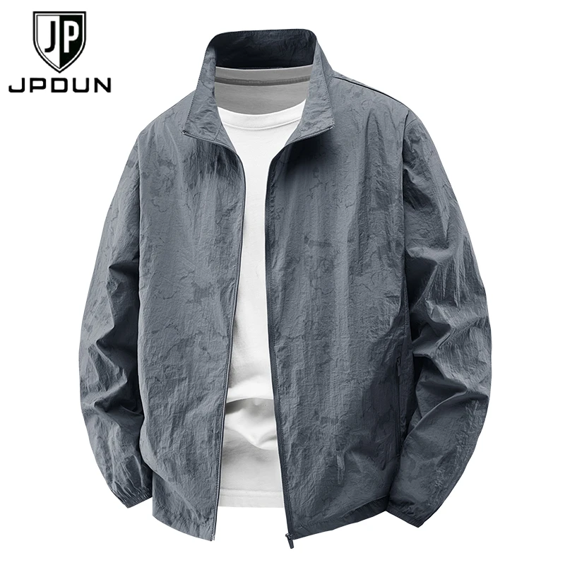 夏季超薄外套休闲大码男士防晒衣立领迷彩轻薄透气皮肤衣户外男装