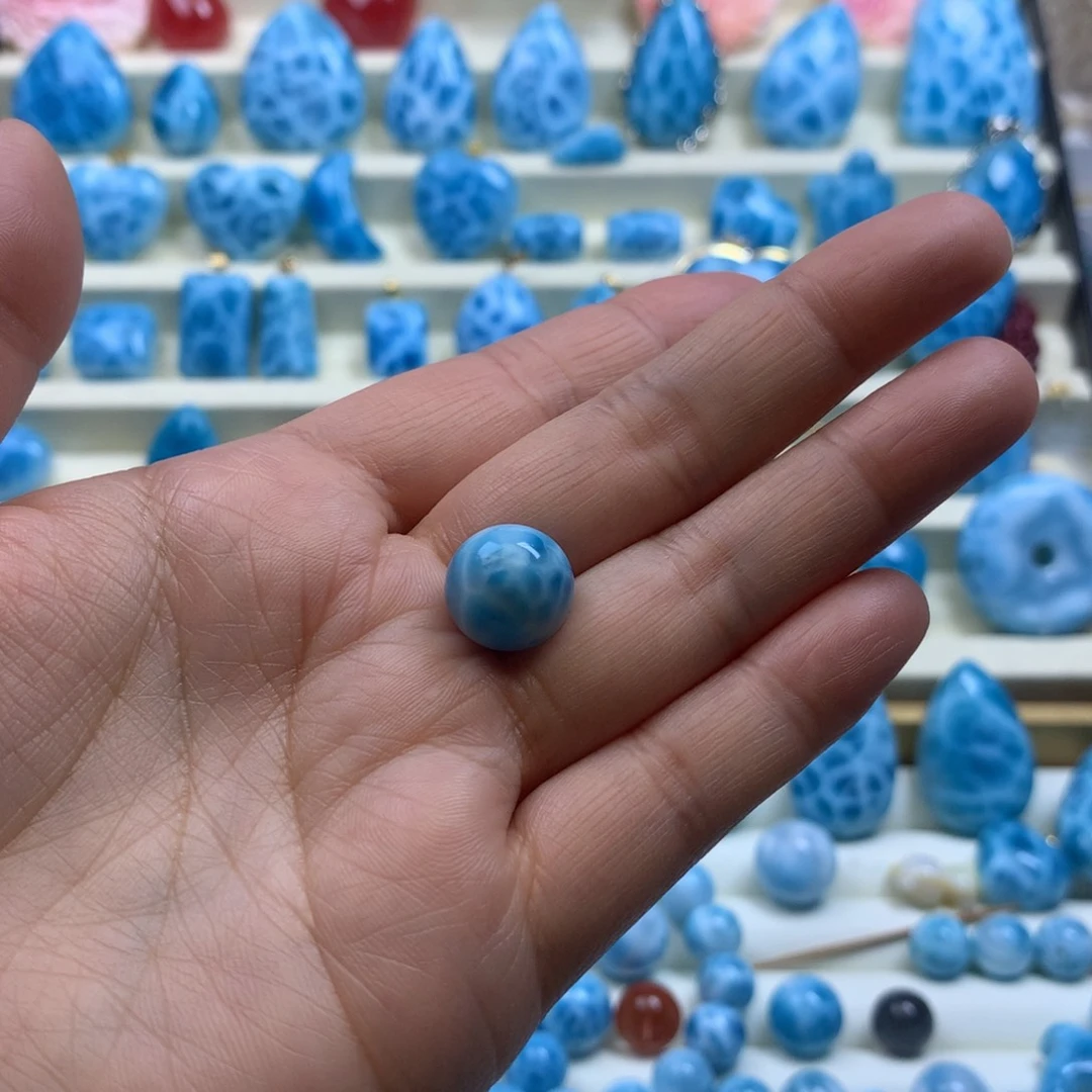 针钠钙石（海纹石）珠宝半成品未镶嵌不****凉