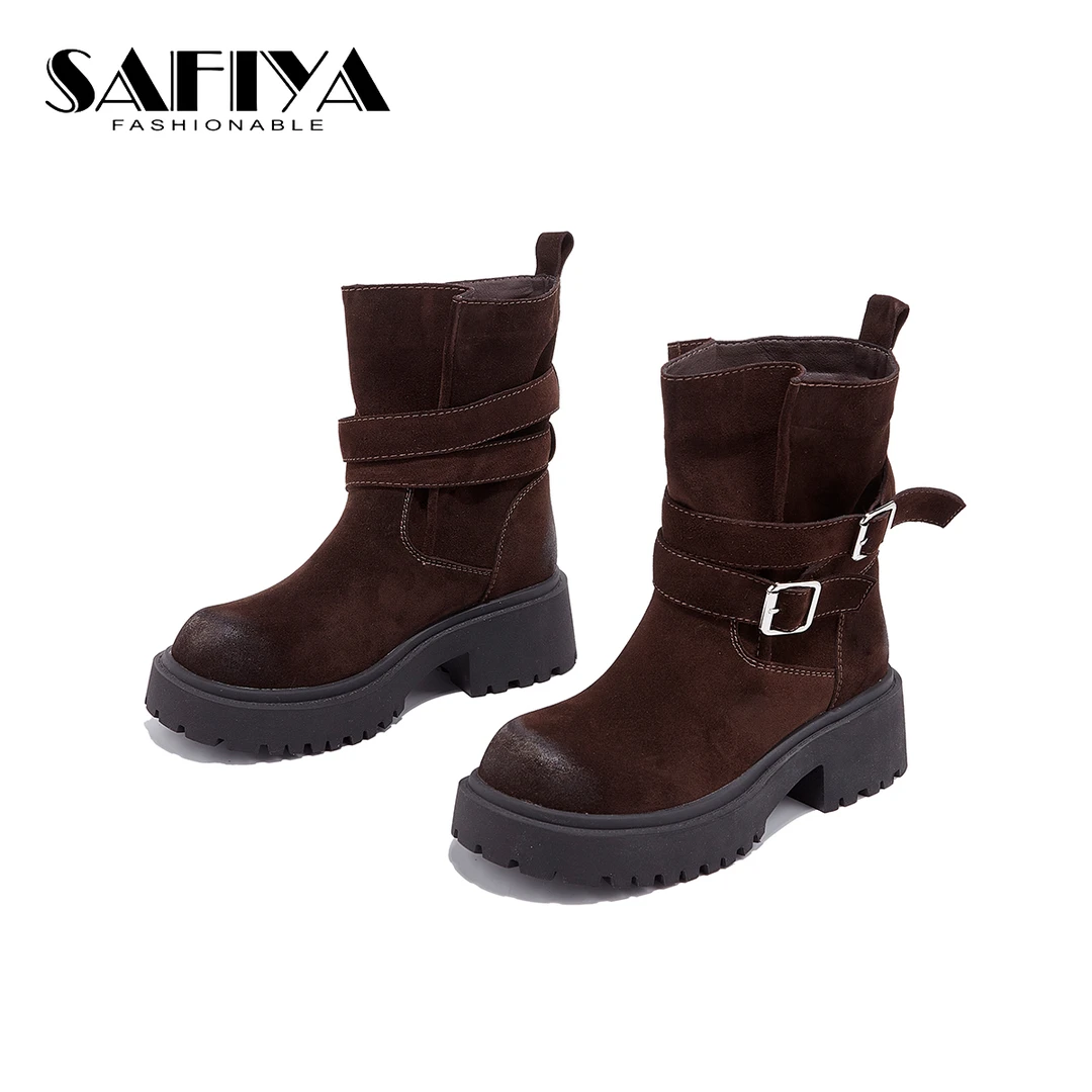 索菲娅Safiya2025秋季新款马丁靴舒适潮流时尚女鞋SFD4118A44