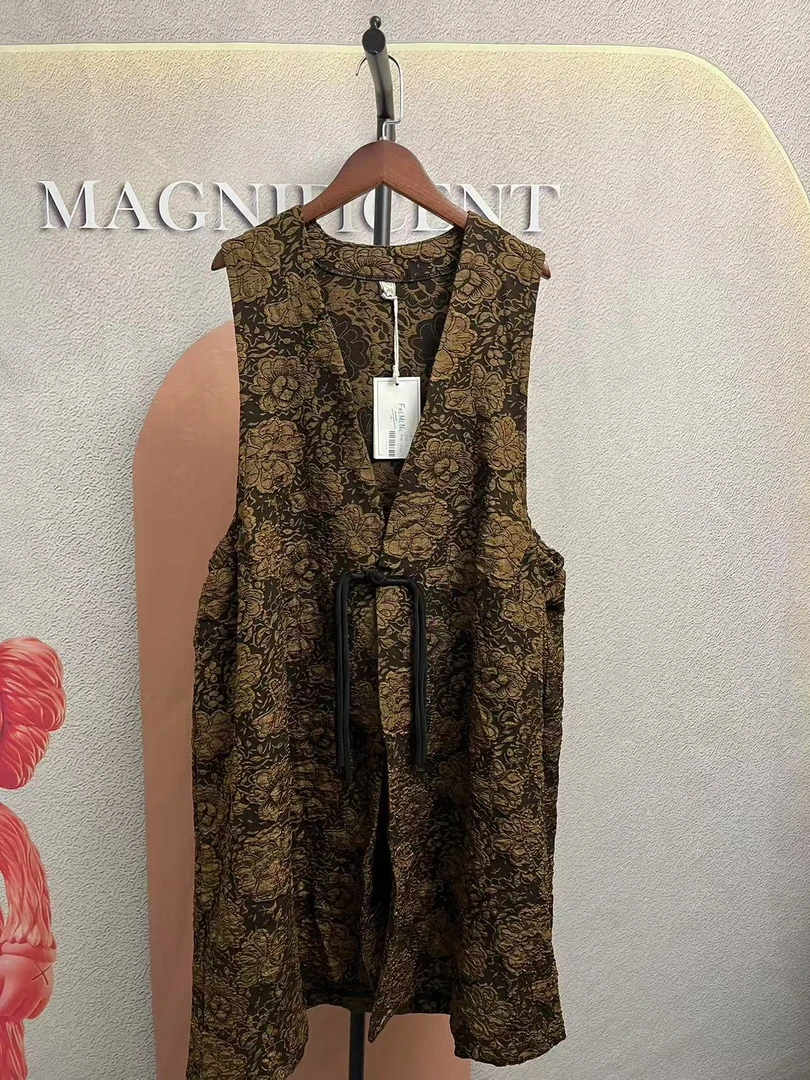 秋冬雅丹风新款妈妈装上班雅丹风中长款马甲