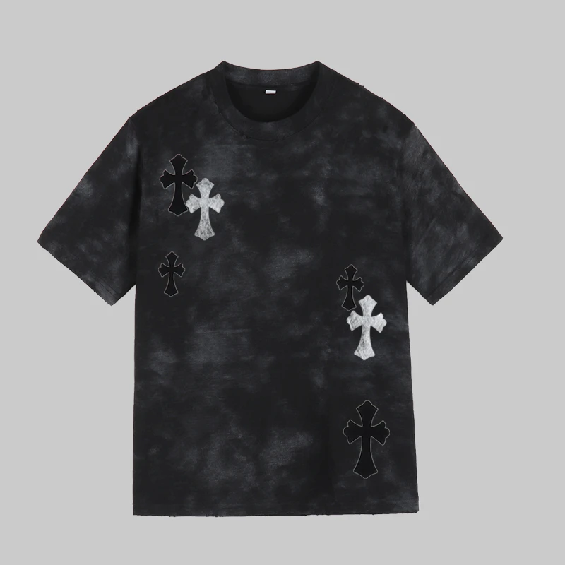 男生小十字水洗短袖