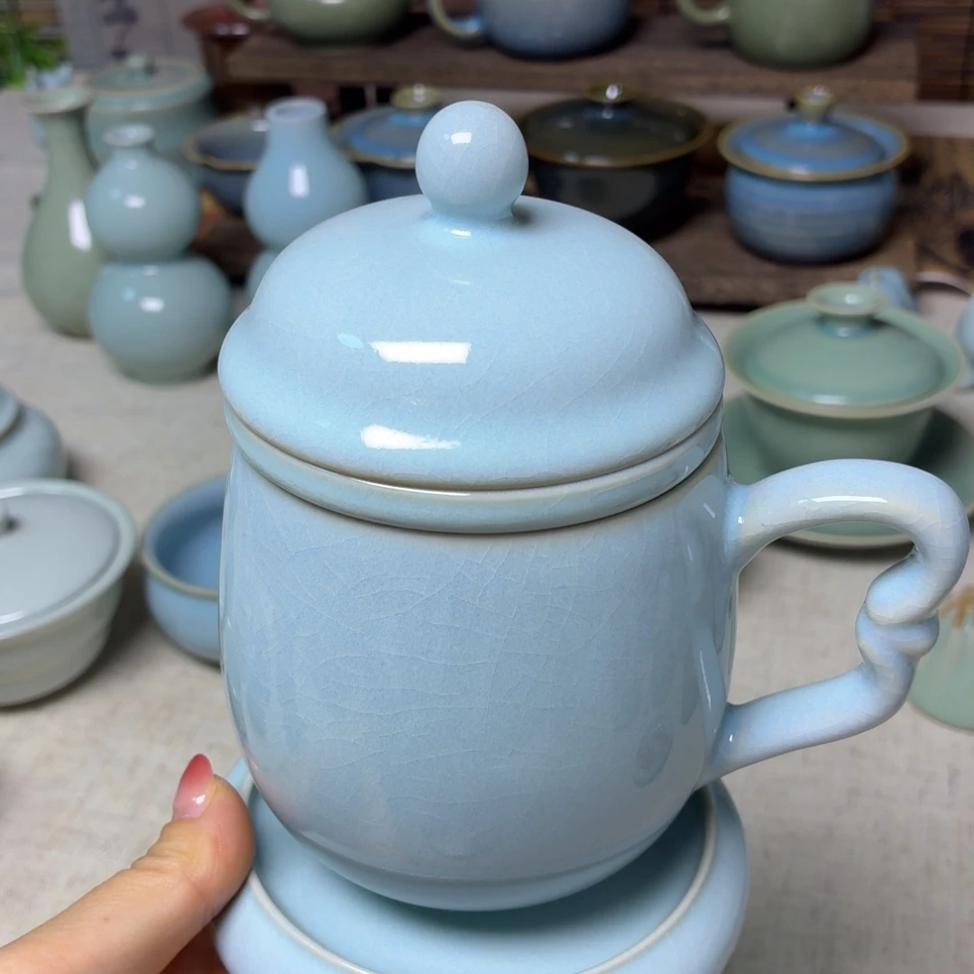 陶摆件办公四件套加礼盒发货