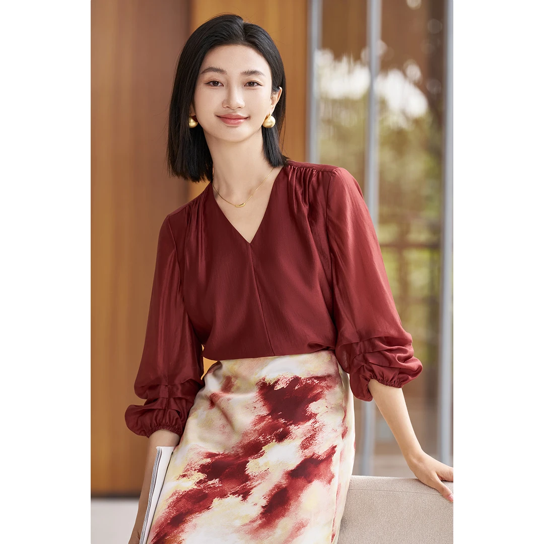 米思阳新派简约气质时尚高级感百搭衬衫洋气简约小衫5Y25AXS5487