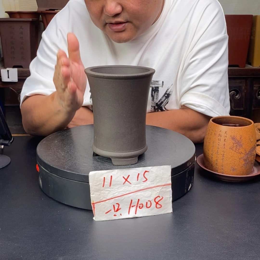 紫砂花盆货号一只H008