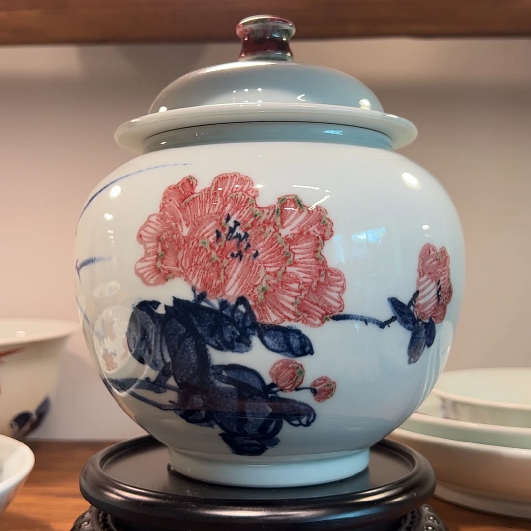 青花釉里红色差放漏50件罐