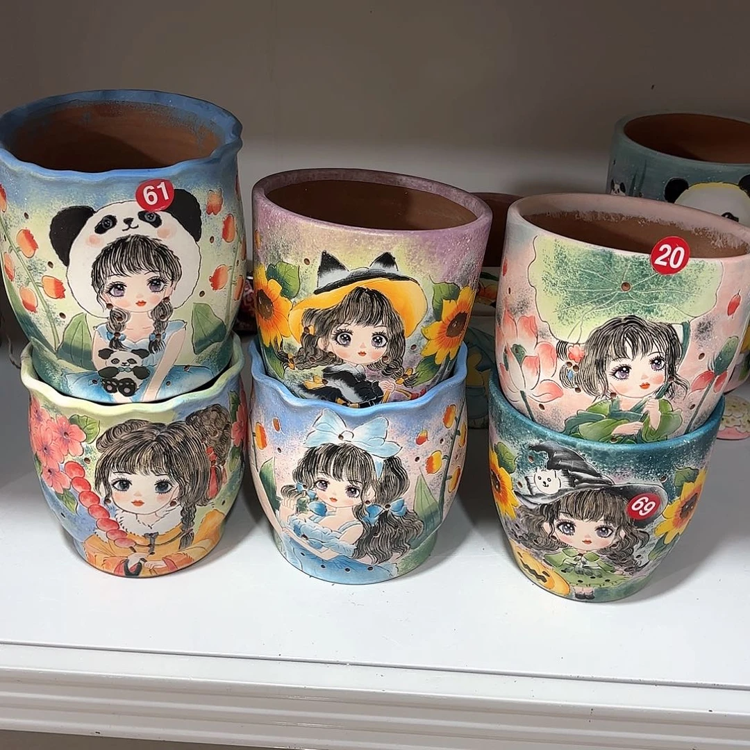 紫砂花盆耳*小手工花盆默认微瑕微瑕