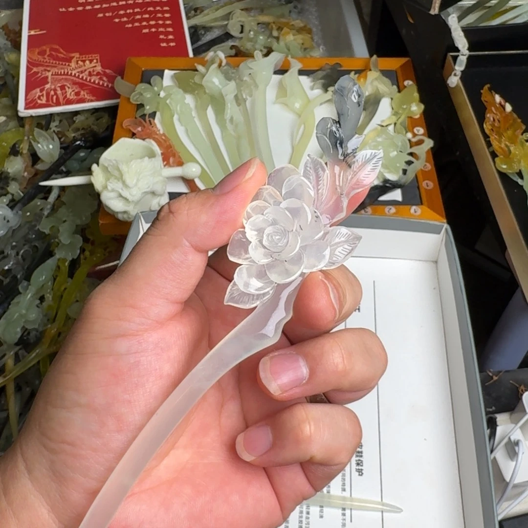 蛇纹石玉未镶嵌发饰