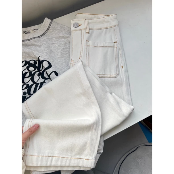 【春夏款#9137 定制款白牛】四面弹高级百搭白牛拖地裤