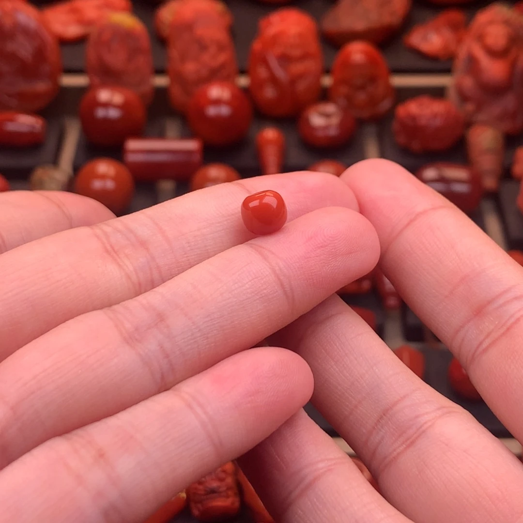 南红玛瑙未镶嵌原矿老型单珠7mm